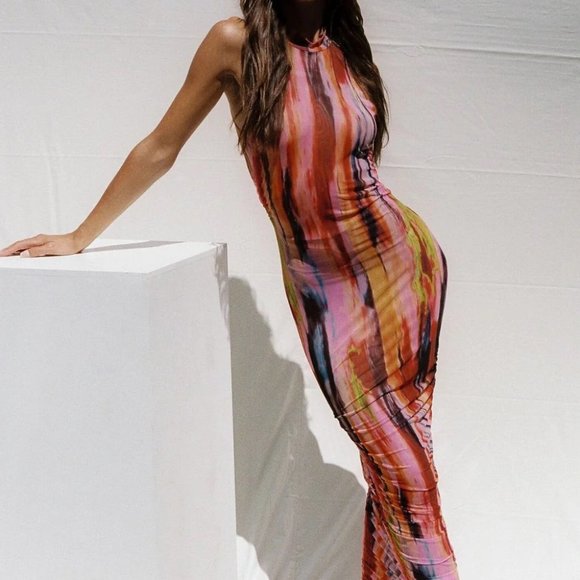 SNDYS Dresses & Skirts - SNDYS x MOLLY KING St Barts Mesh Midi Dress